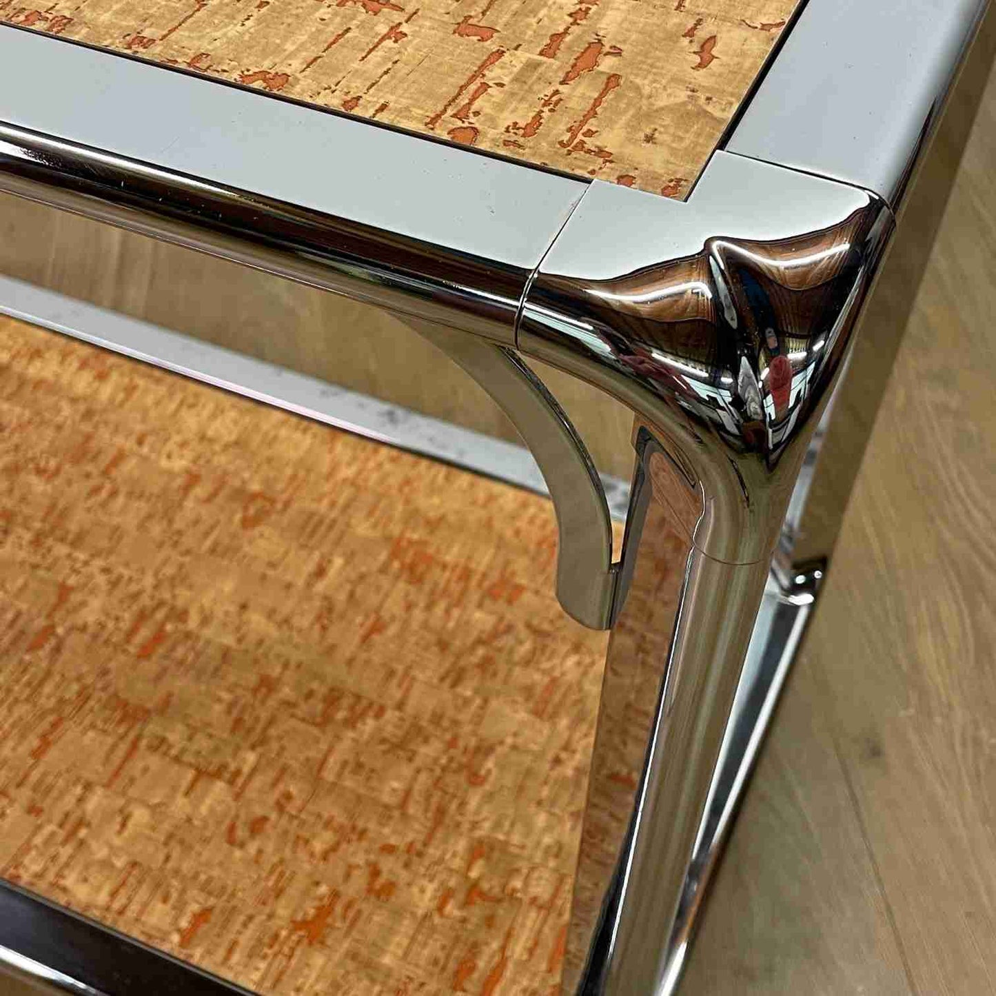 1970s Chrome trolley table with laminate top