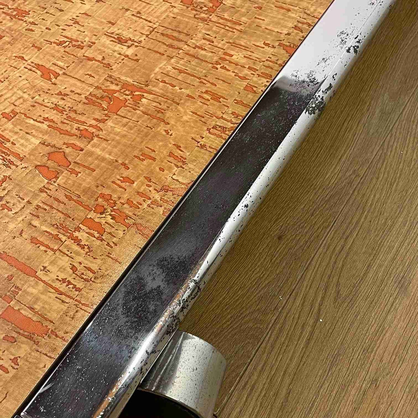 1970s Chrome trolley table with laminate top