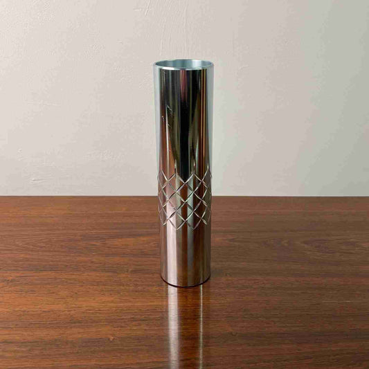 60s pale blue anodised cylindrical vase by Conrah