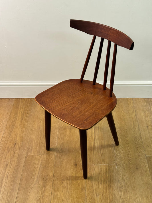 Teak stick back chair by Frem Rojle