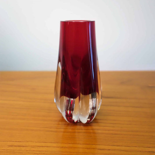 Whitefriars small ruby lobed vase