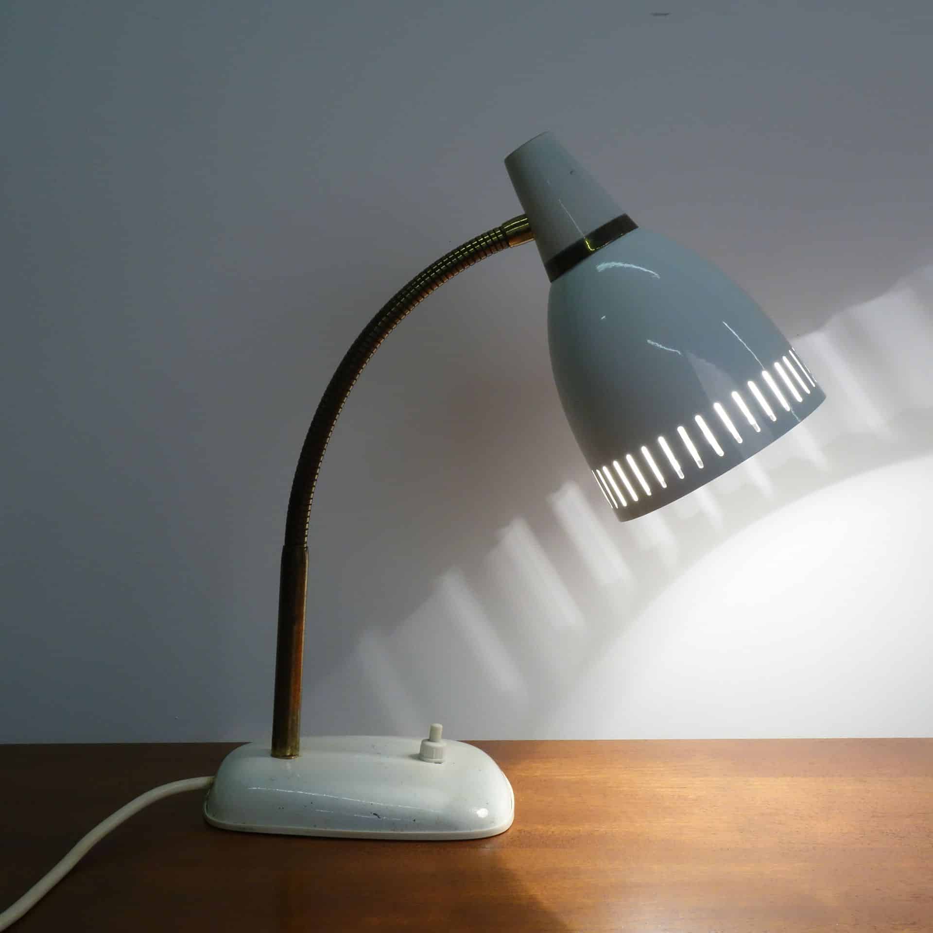 1950s white adjustable gooseneck desk lamp – Mark Parrish Mid