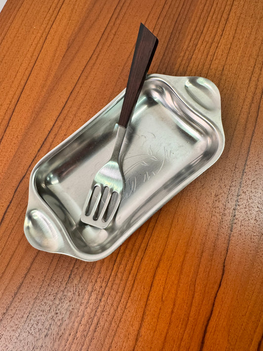 Stainless steel butter dish by Lundtofte