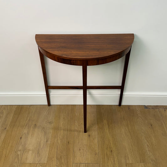 1960s Rosewood Demi lune hall table