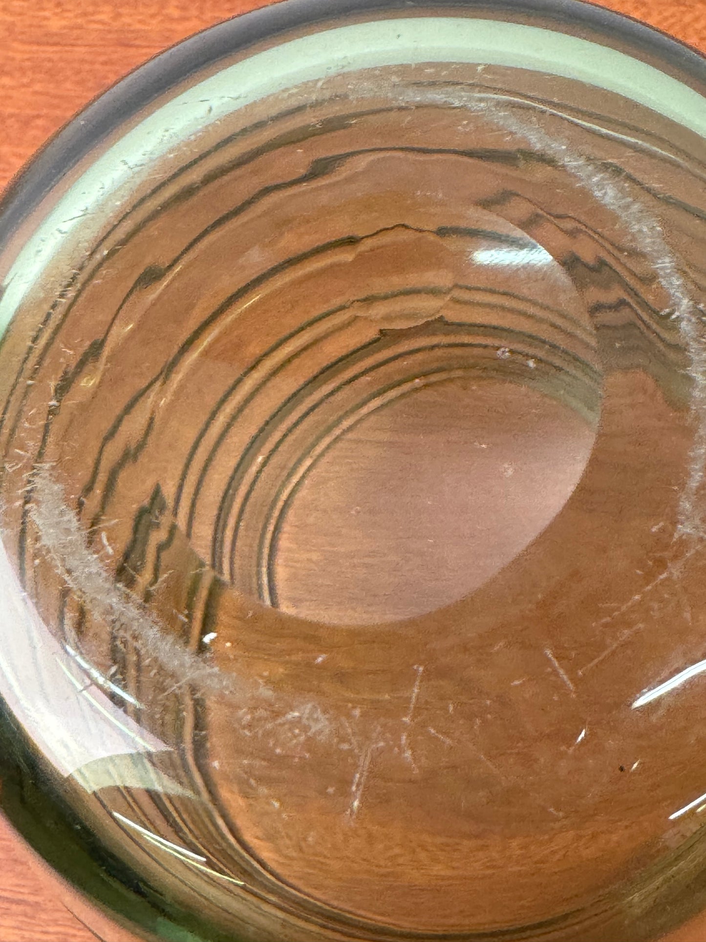 Whitefriars Sea Green ribbon trail vase