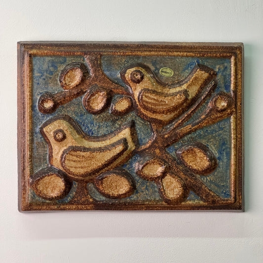 Stoneware wall plaque by Soholm Denmark
