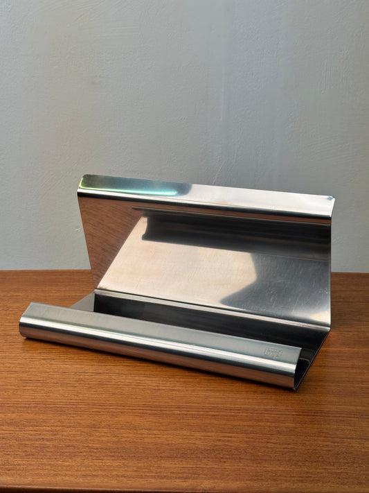 1970s stainless steel kitchen book stand