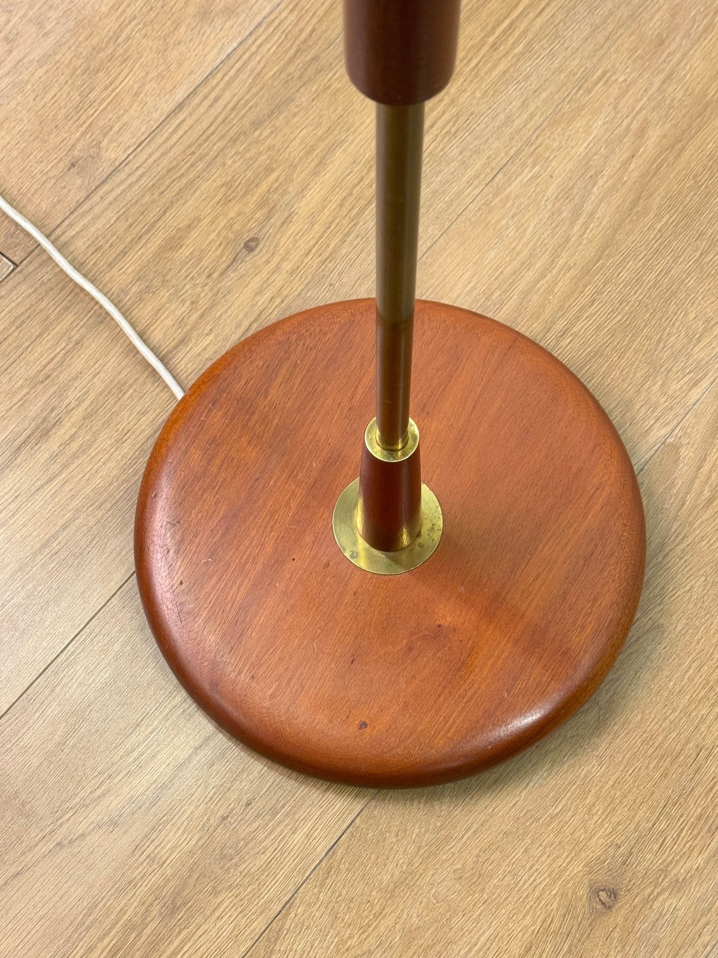 1960s teak standard lamp with new shade