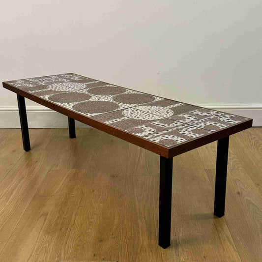 1960s West German fat lava style tiled coffee table