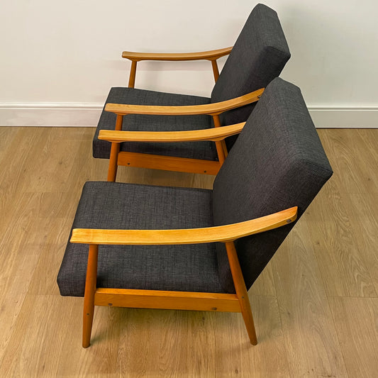 1960s beech armchair from Czechoslovakia
