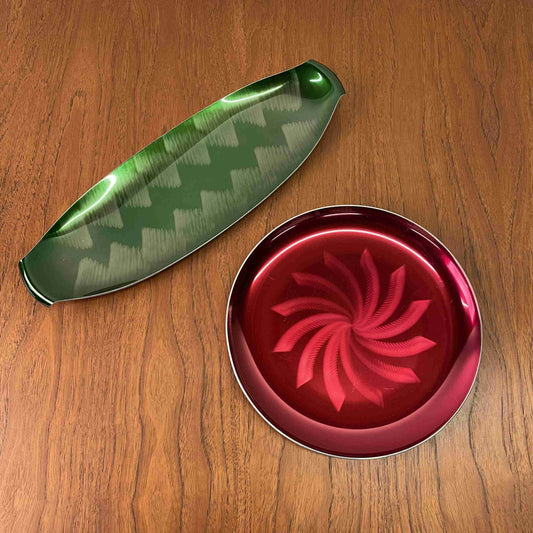 60s anodised dishes by Olden Norway