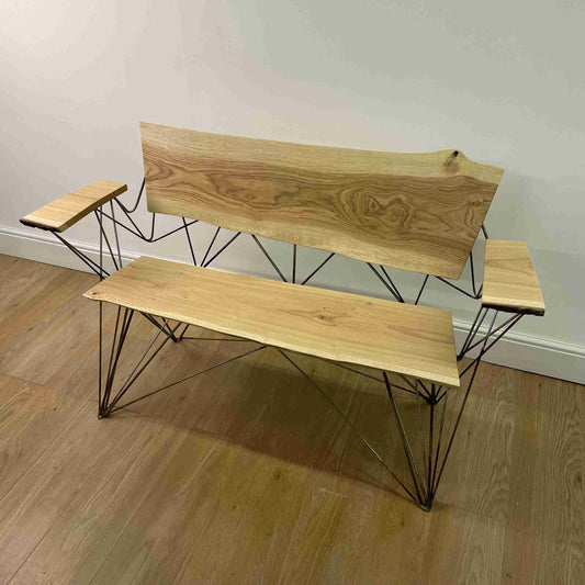 Post modern bench on Eiffel wire frame
