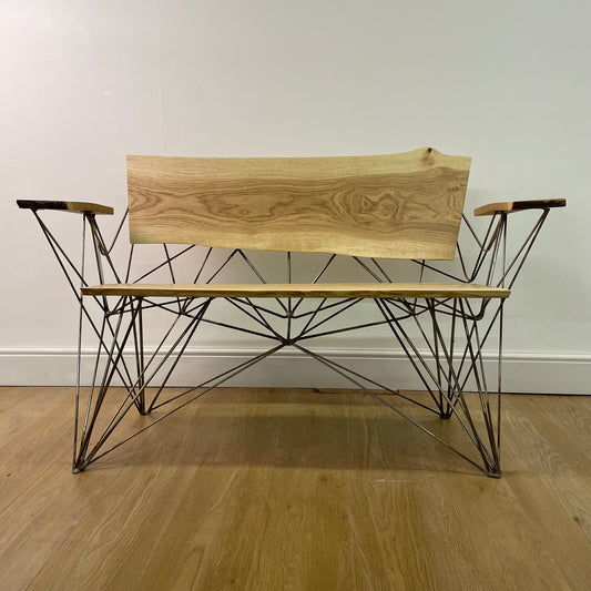 Post modern bench on Eiffel wire frame