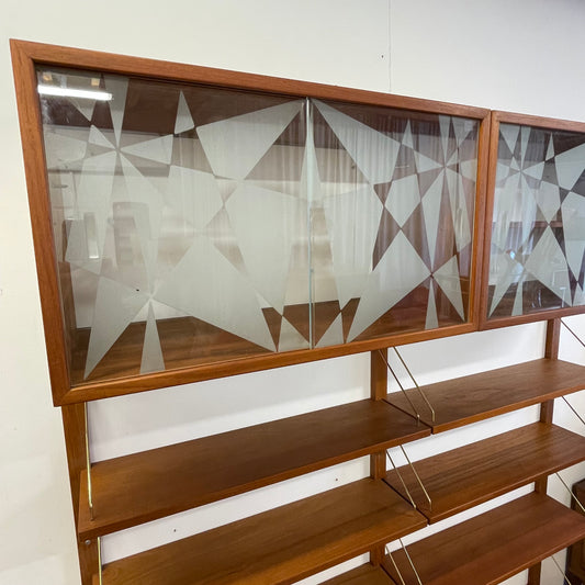 1960s Veggen Deluxe 2 bay teak wall unit made in Norway