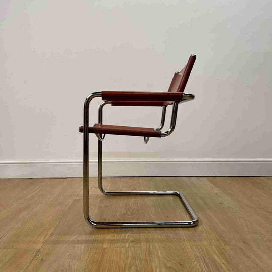 6 x chrome & leather chairs for Jox Interni Italy