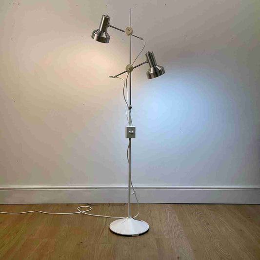 1970s adjustable white Maclamp floor lamp