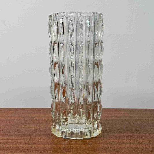 1970s moulded glass vase by Fidenza Italy