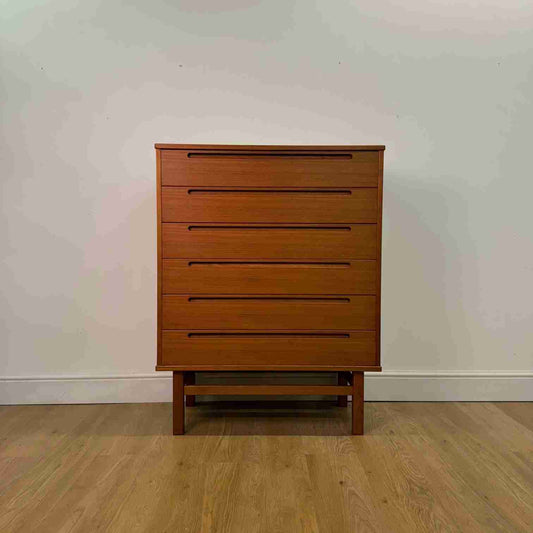 Tall teak chest of drawers by Nils Jonsson