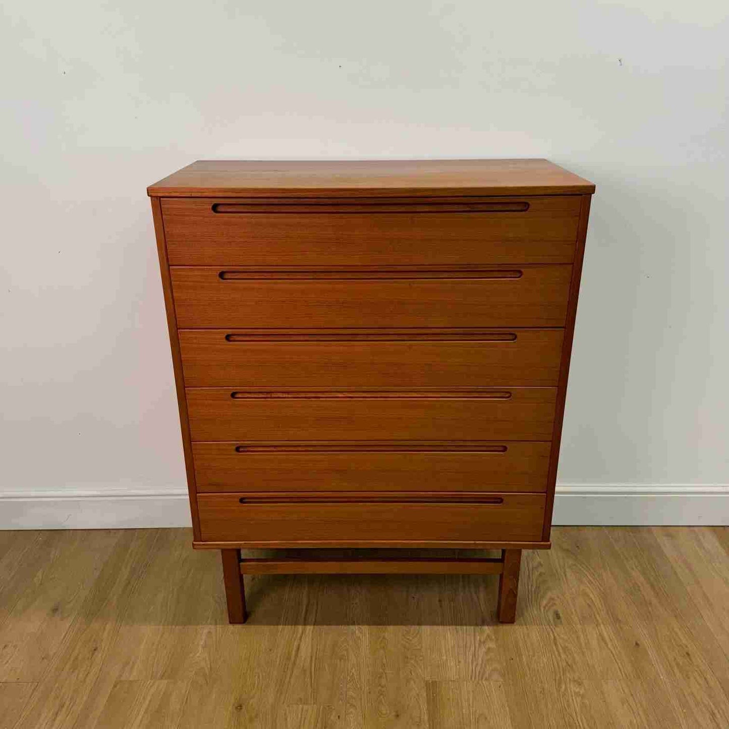 Tall teak chest of drawers by Nils Jonsson
