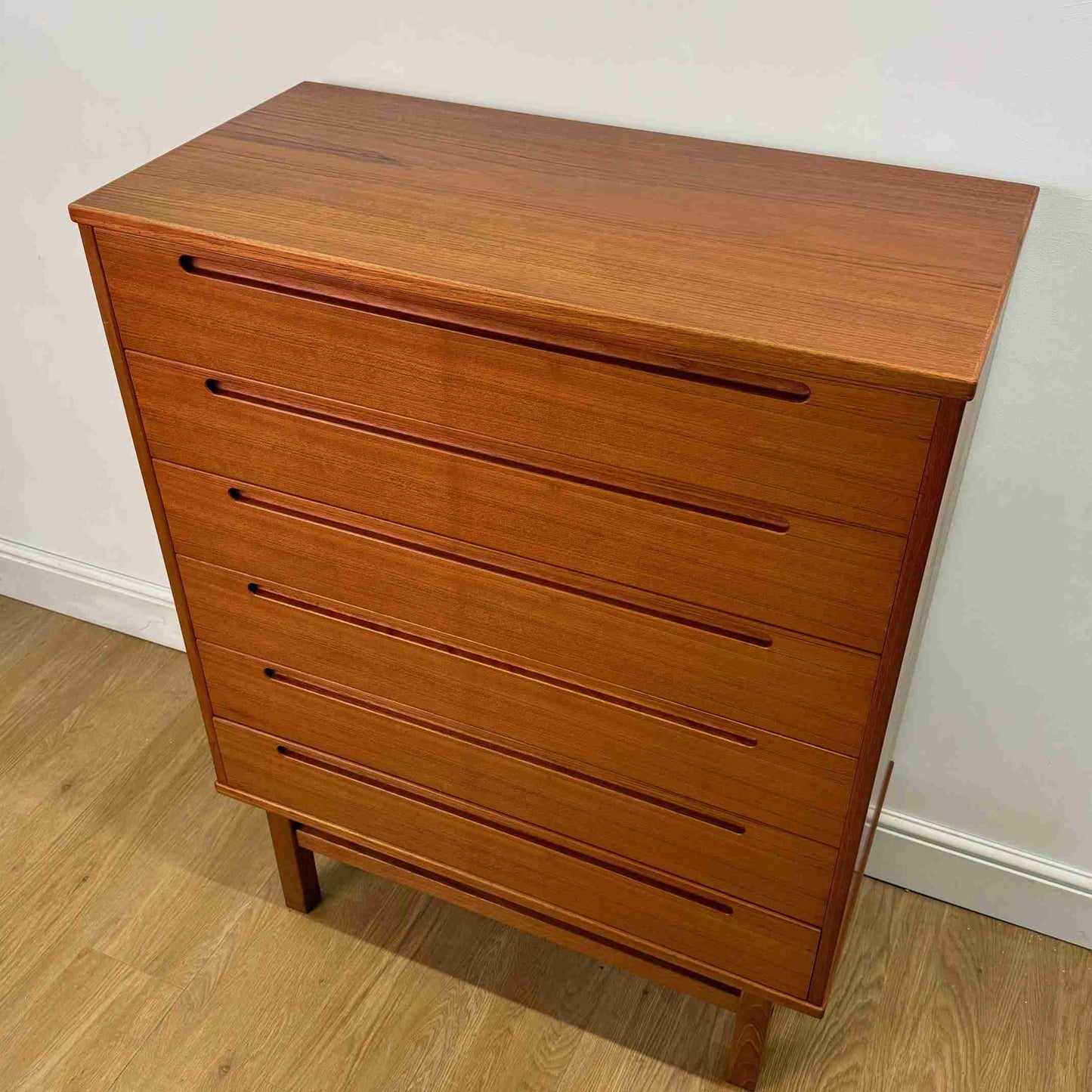 Tall teak chest of drawers by Nils Jonsson