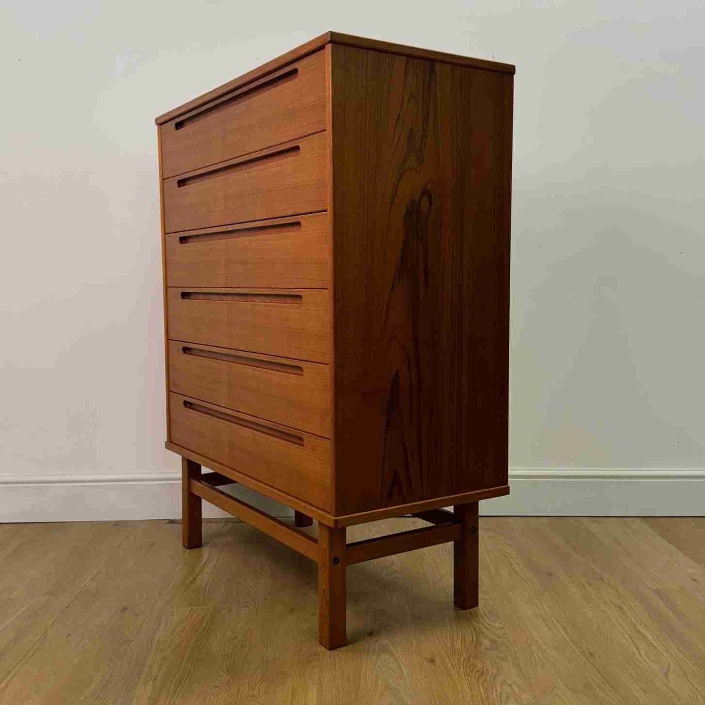 Tall teak chest of drawers by Nils Jonsson