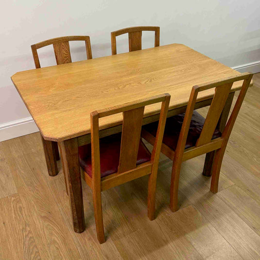 1940s Arts and Crafts dining table and chairs