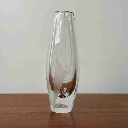 1960s engraved glass vase by Sven Palmqvist for Orrefors