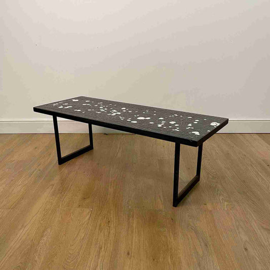 1960s tiled coffee table on black steel legs