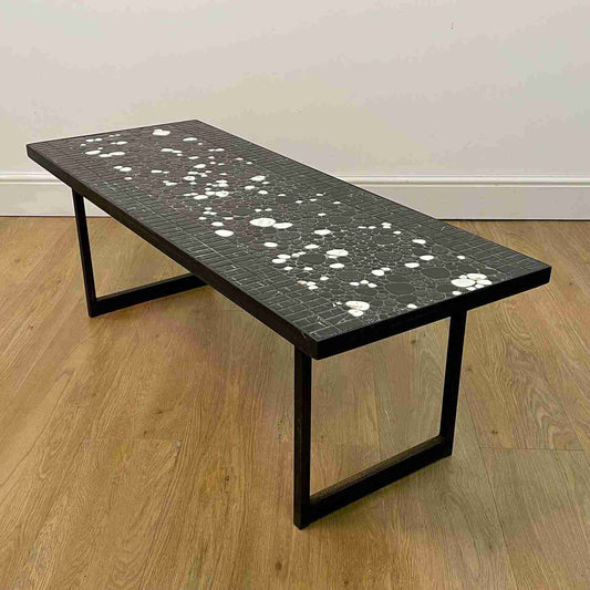 1960s tiled coffee table on black steel legs