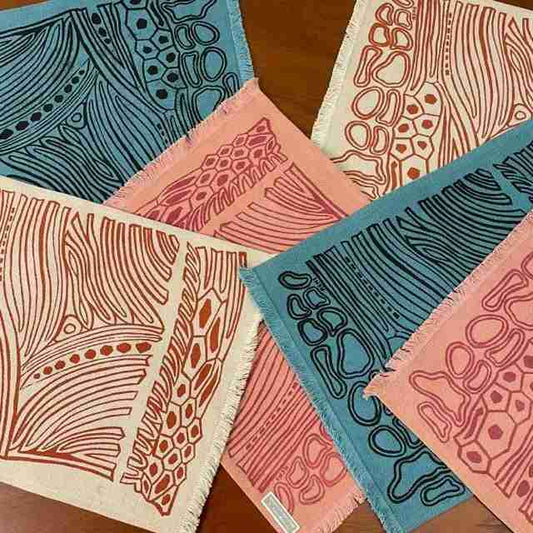 1960s linen place mats by Irene Browning