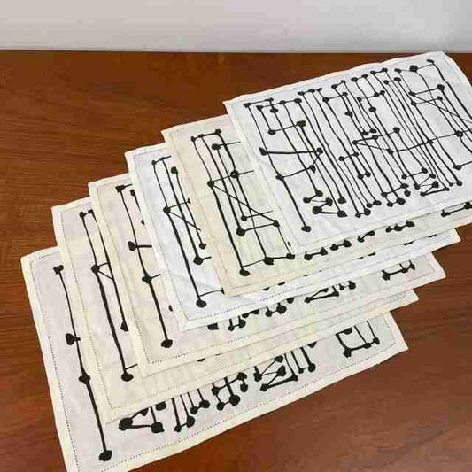 1960s linen place mats by Irene Browning