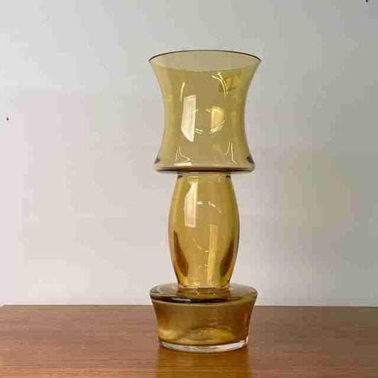 Amber glass Riihimaki vase made in Finland