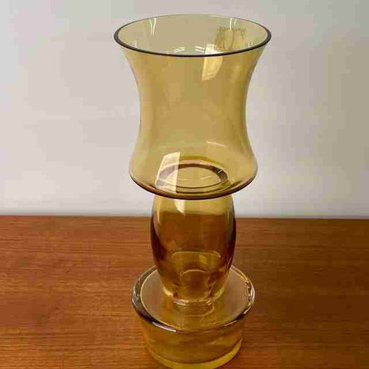 Amber glass Riihimaki vase made in Finland