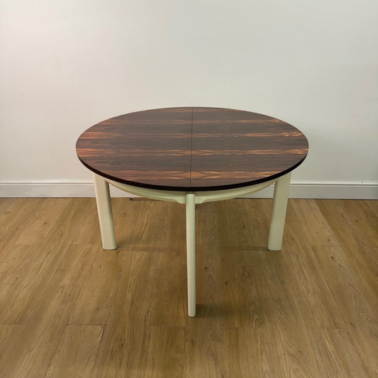 1970s circular rosewood extending dining table made in Italy