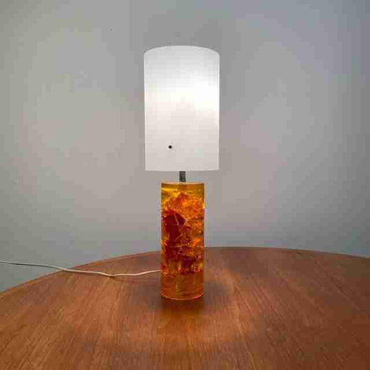 1970s orange Shatterline lamp