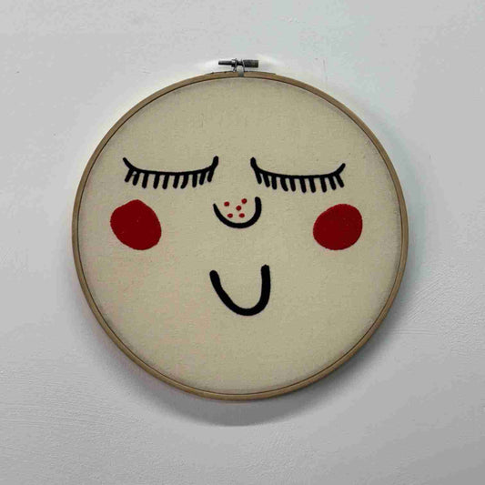 Contemporary Danish embroidery ring faces