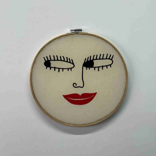 Contemporary Danish embroidery ring faces