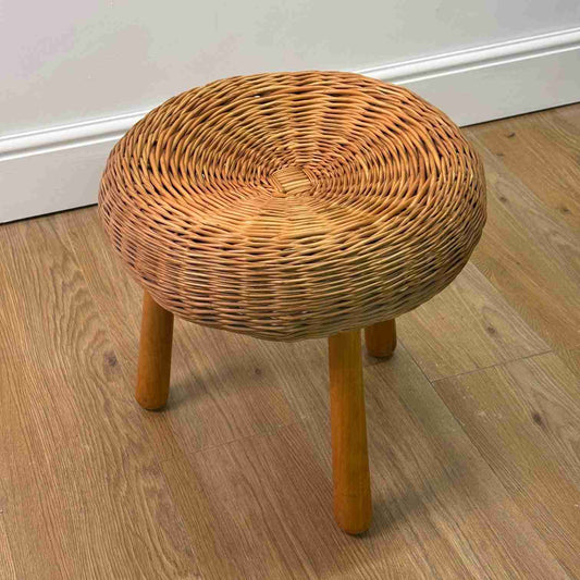 1950s wicker stool by Tony Paul