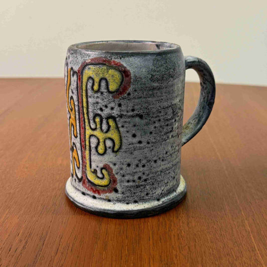 60s coloured glazed mug by Vallauris pottery France