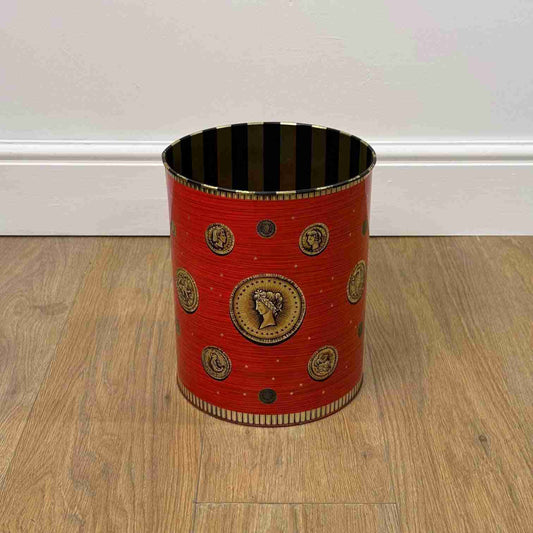 1960s Fornasetti style metal waste paper bin