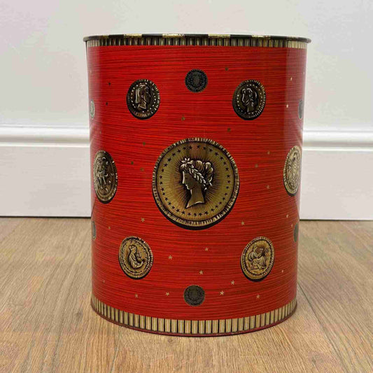 1960s Fornasetti style metal waste paper bin