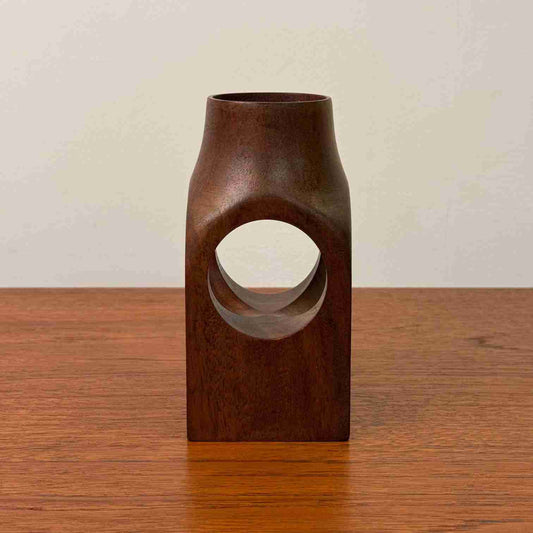 1960s wood candlestick