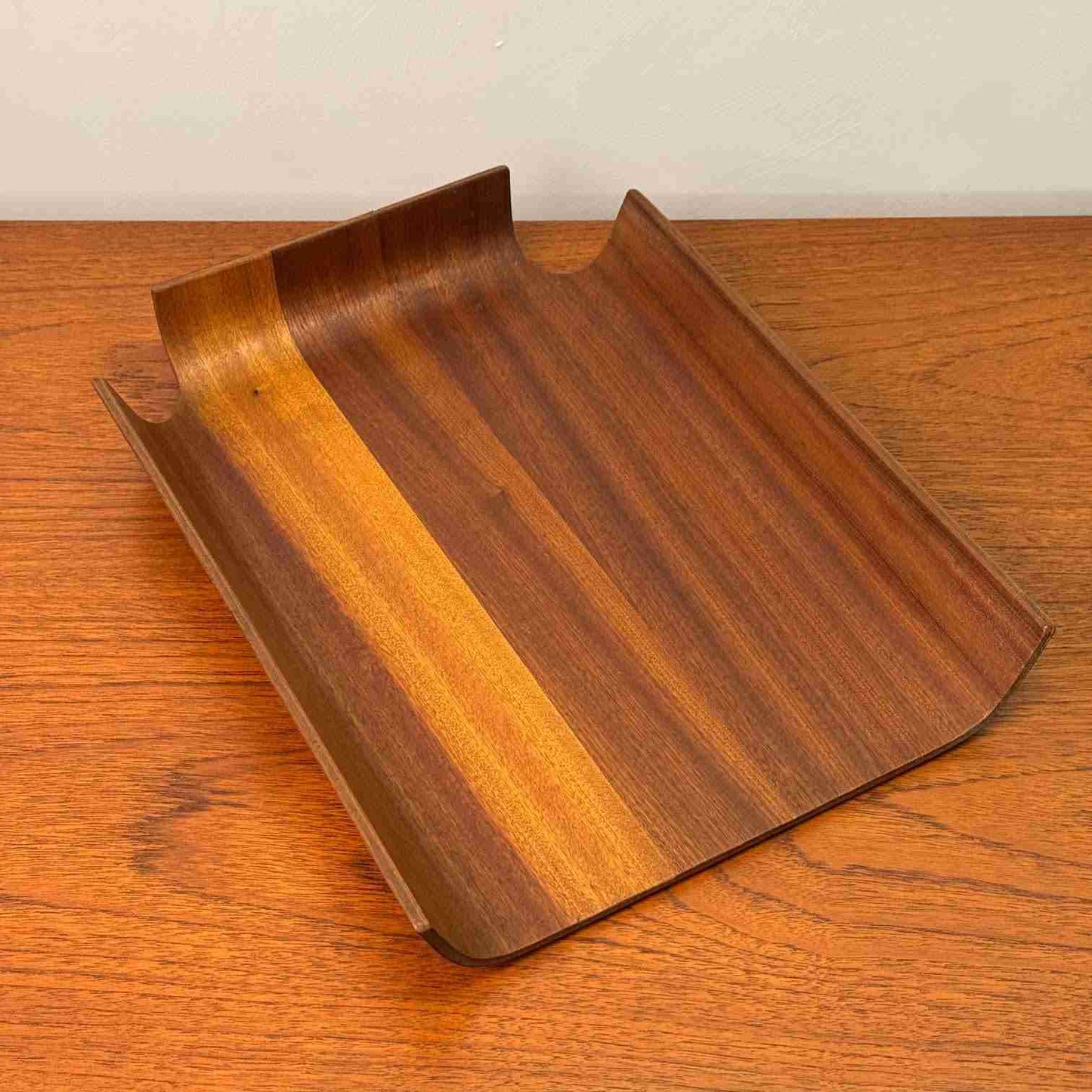 1960s teak plywood in tray by Mallod