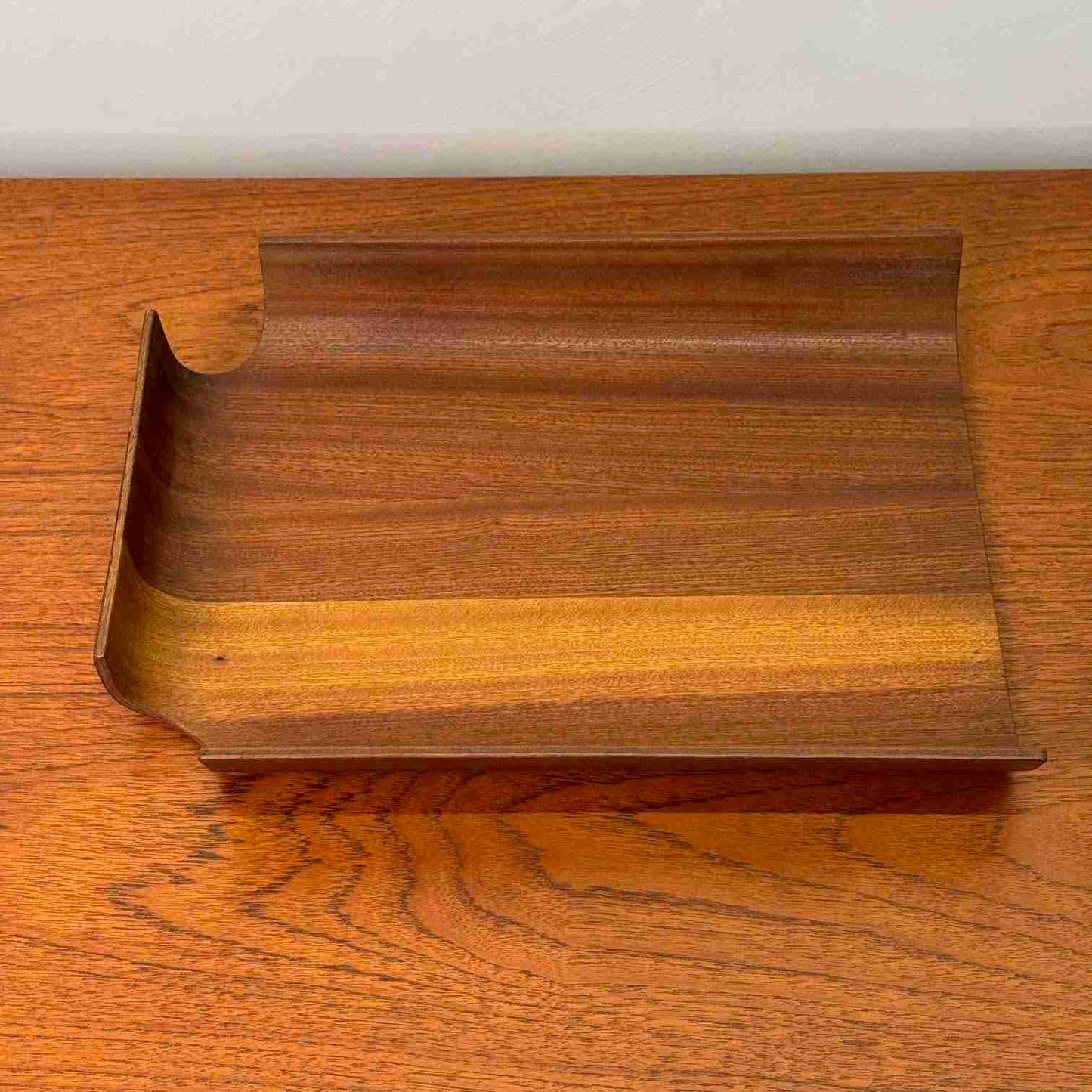 1960s teak plywood in tray by Mallod
