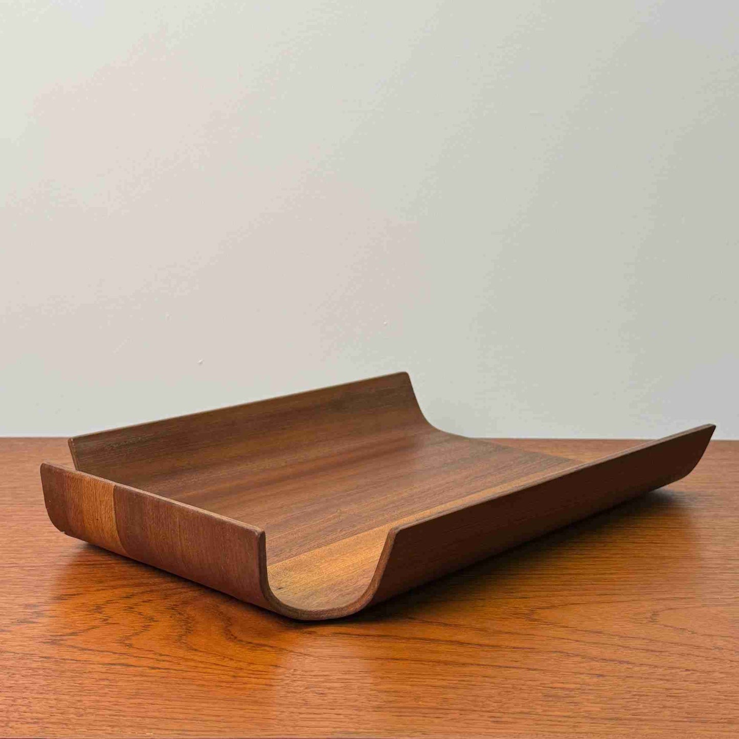 1960s teak plywood in tray by Mallod