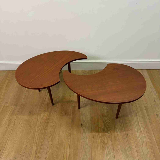 1960s Danish teak kidney tables