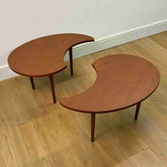 1960s Danish teak kidney tables