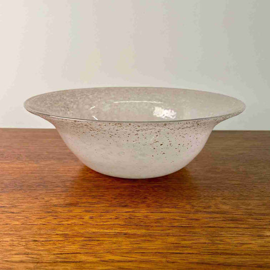 Pale pink and silver bowl by Vasart glass