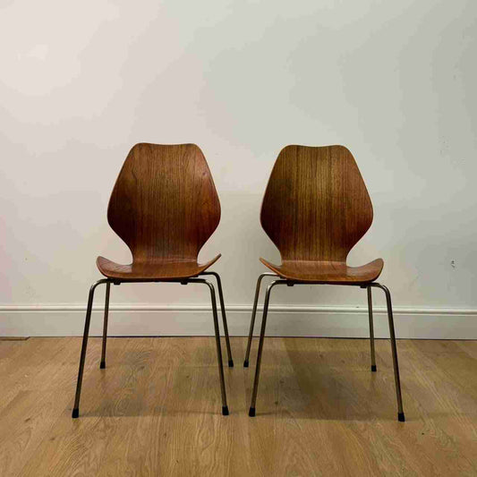 Teak ply City chairs by Oivind Iversen