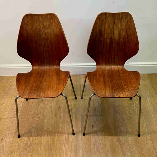 Teak ply City chairs by Oivind Iversen